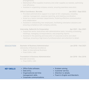 RESUME Showcasing Skills